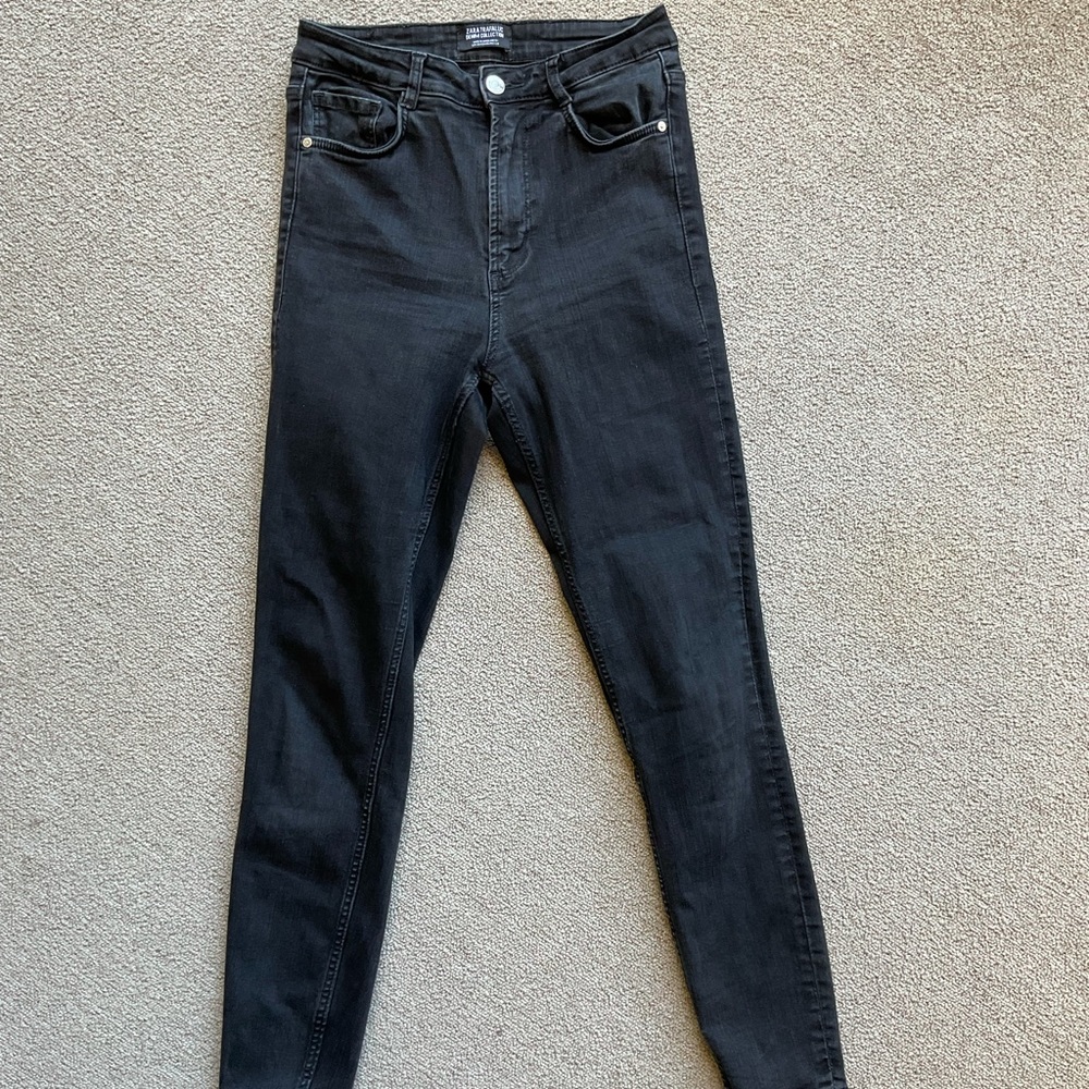 ZARA TRAFALUC JEANS BLACK STRETCH SKINNY size 6